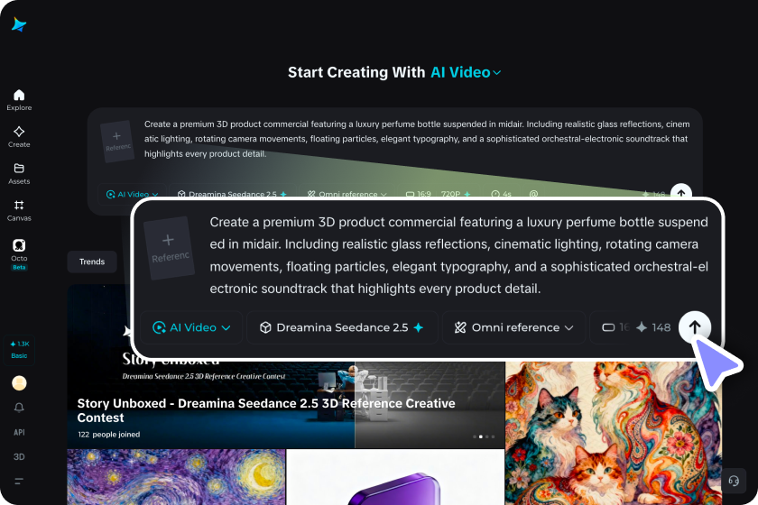 Upload references and enter prompts