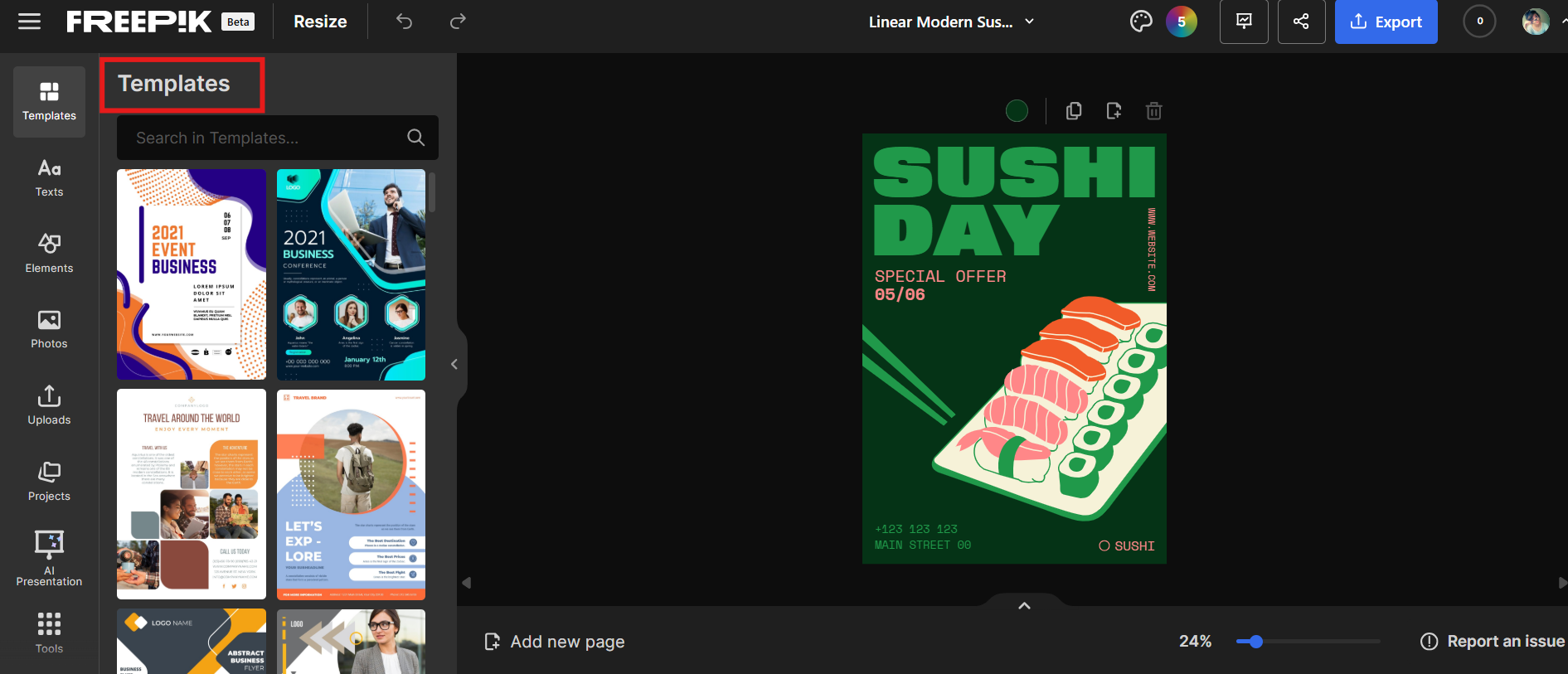 Wählen Sie eine Vorlage