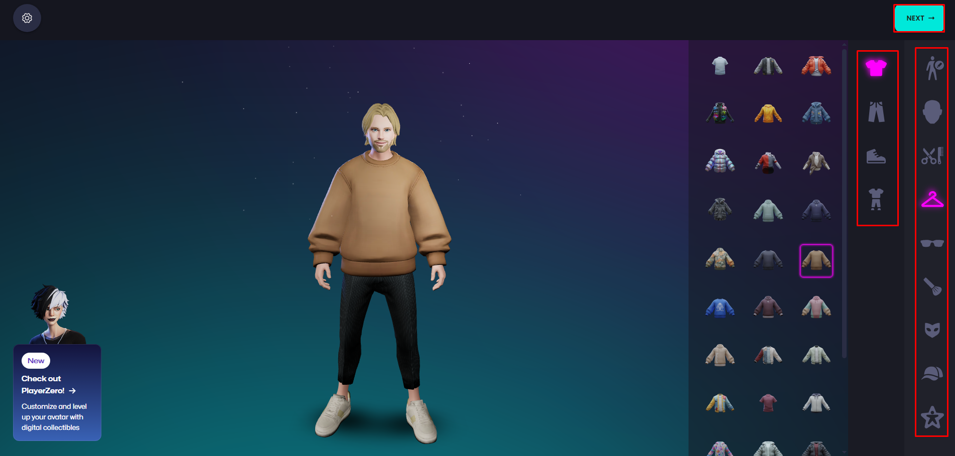 Customize your avatar's look