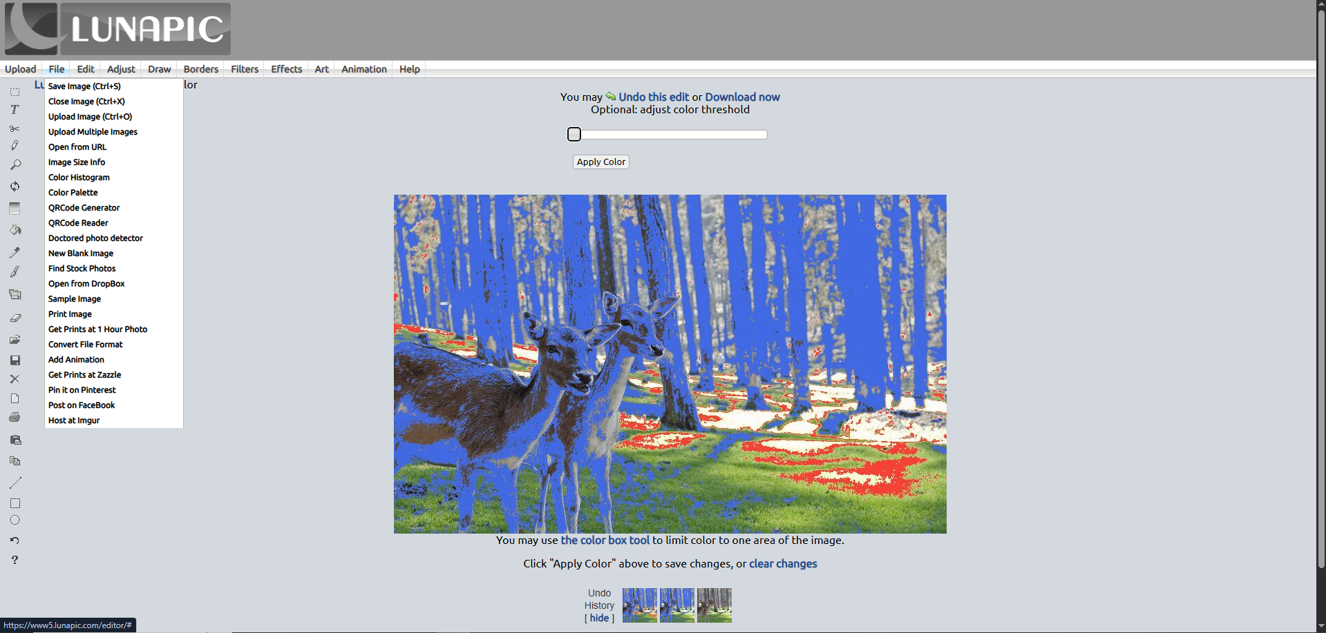 Click the File tab in the top menu