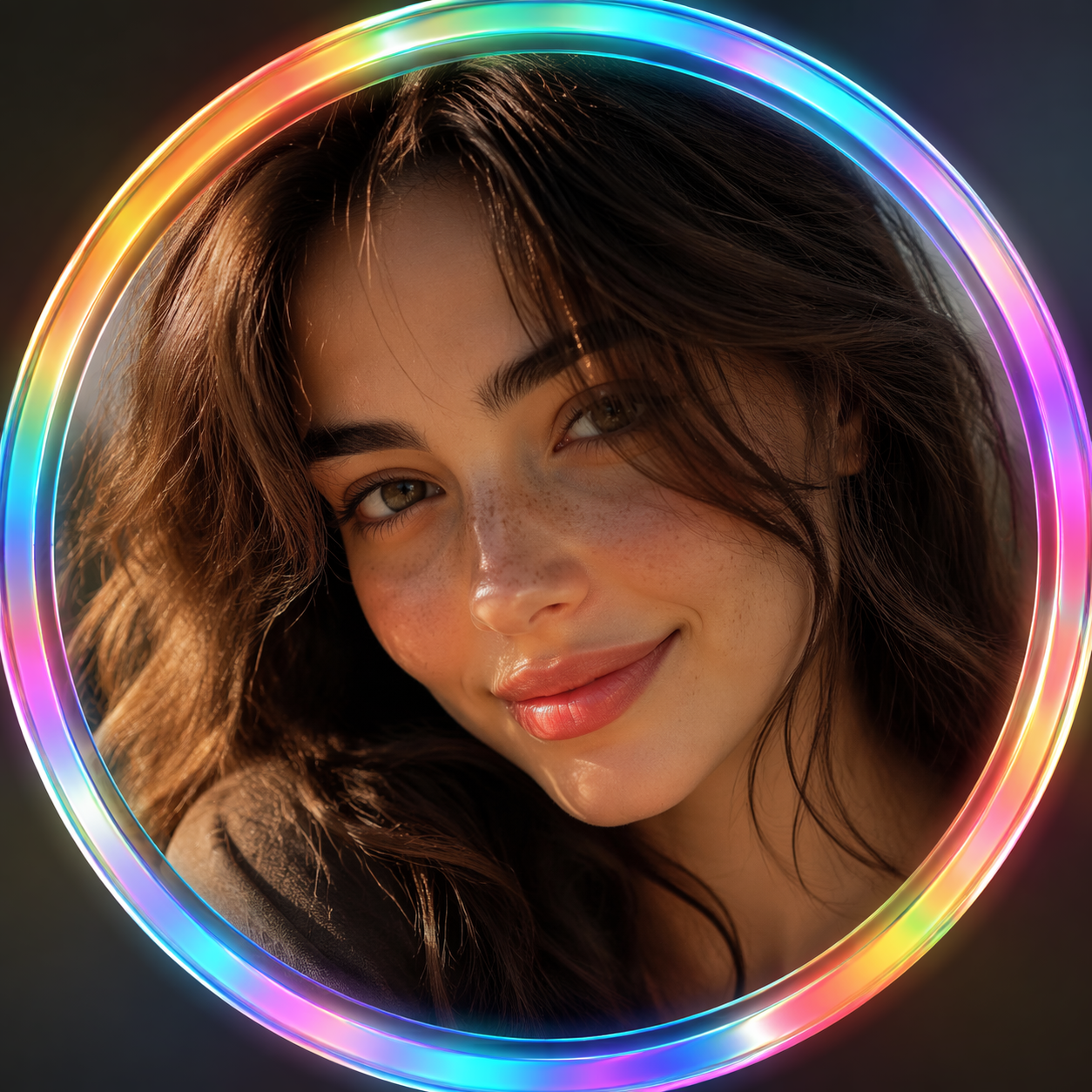 Dreamina pelangi pfp pembuat sempadan contoh segera 3: Neon PFP Sempadan