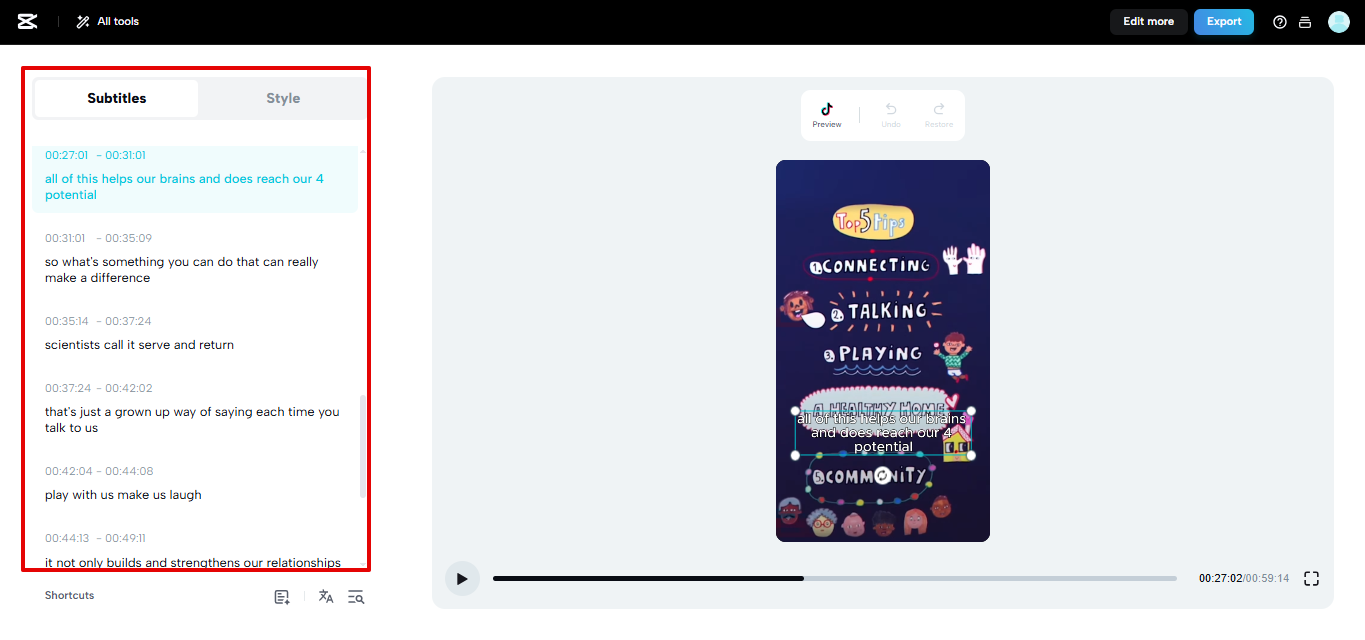 Schnelle Untertitelgenerierung mit CapCut Web