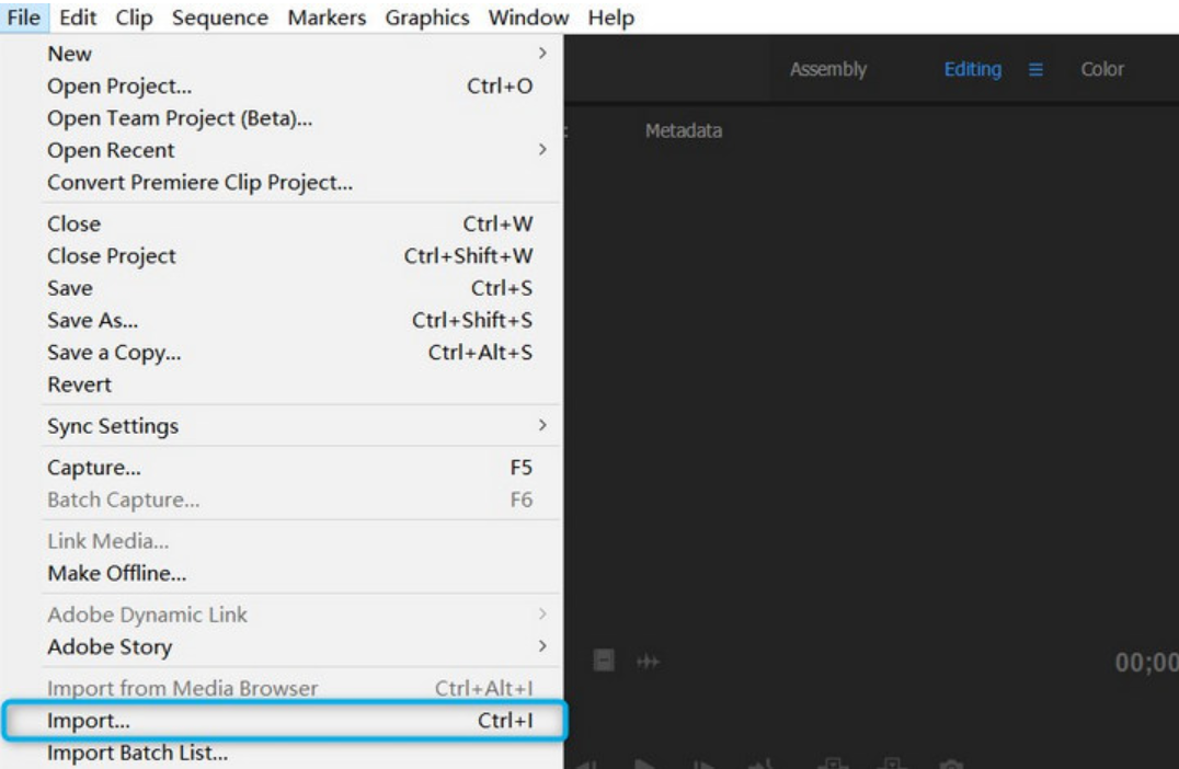 Import your Video