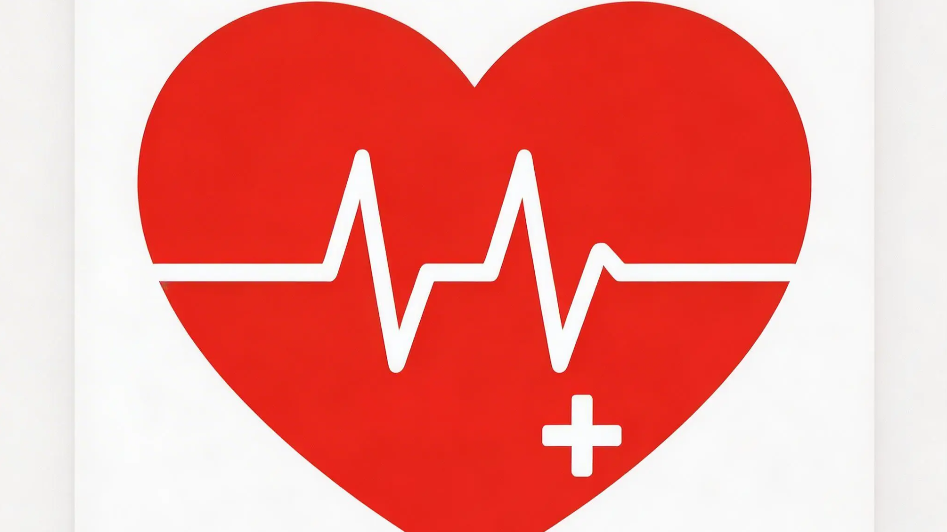 赤いハートとヘルスケアロゴ