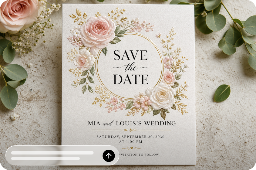 Erstellen Sie sofort einzigartige Hochzeitskarten