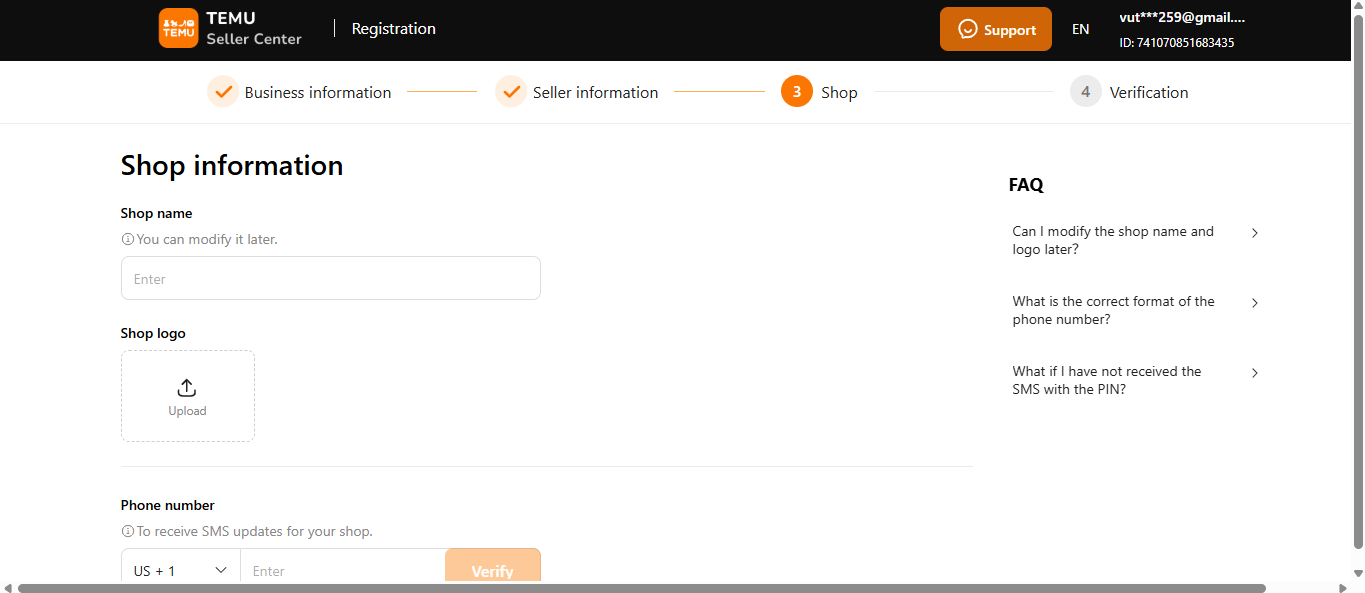 Add shop information