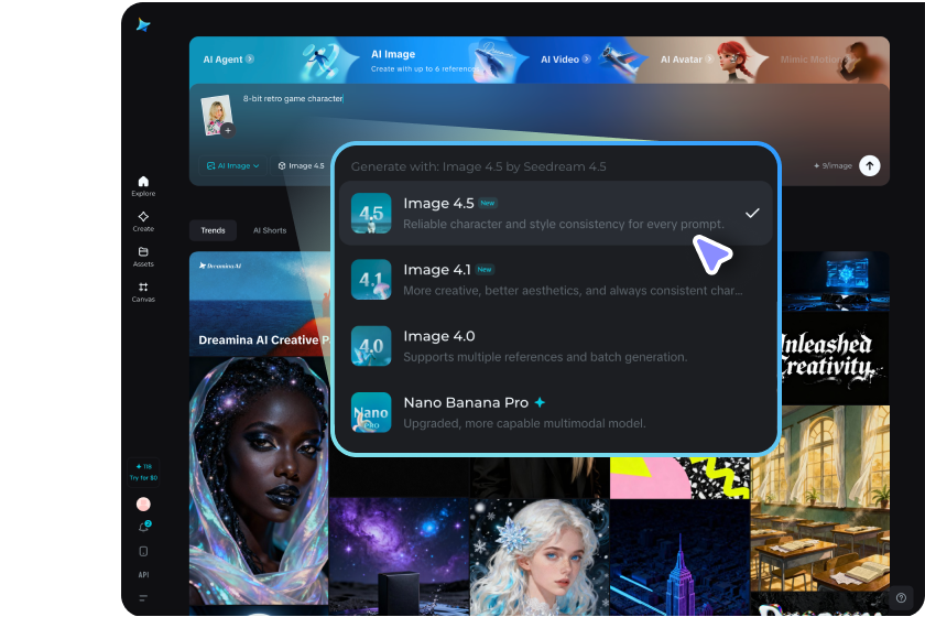 selectați modelul și generați