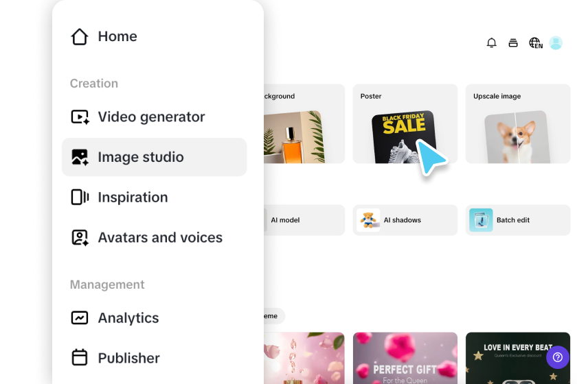 Poster feature under Image studio