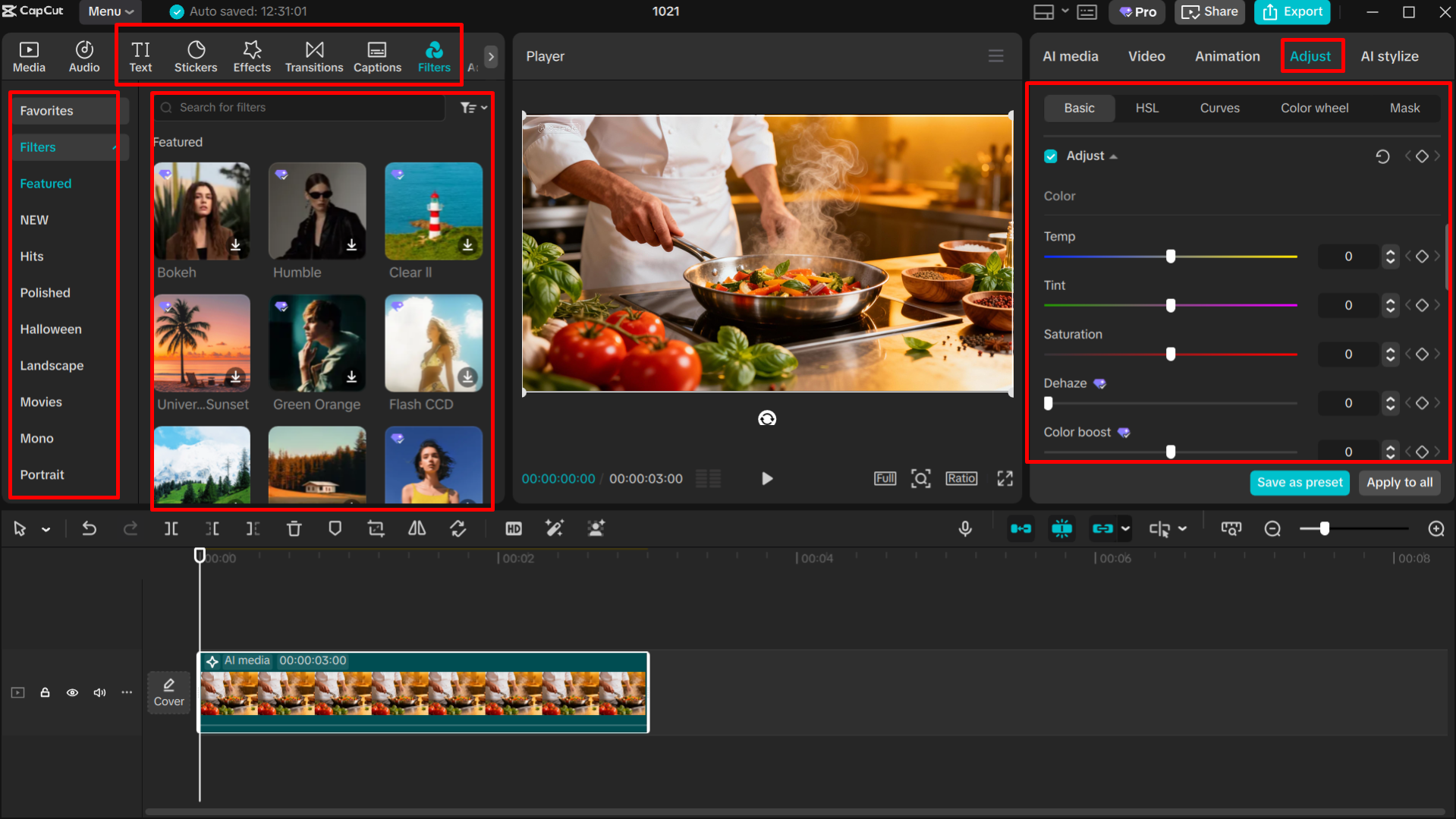 Editing AI images in the CapCut desktop video editor