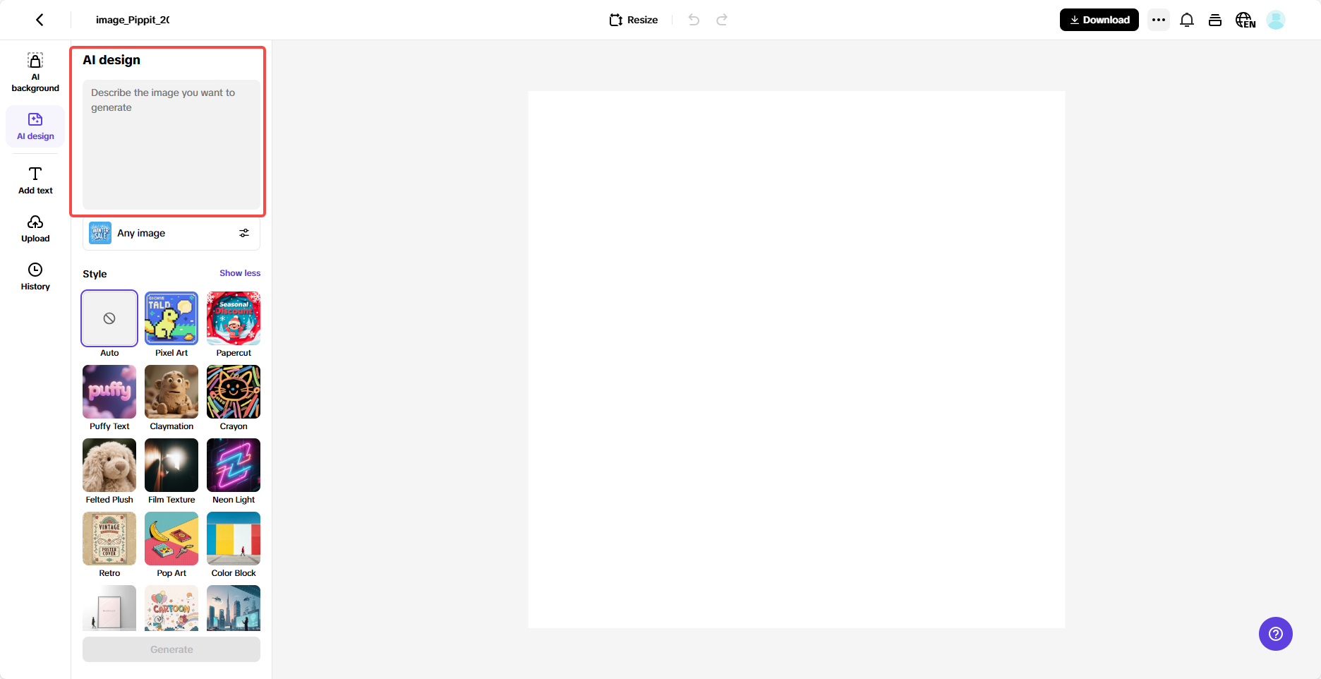 Turn text into an image