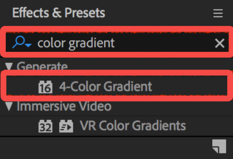 Apply the 4-Color Gradient effect
