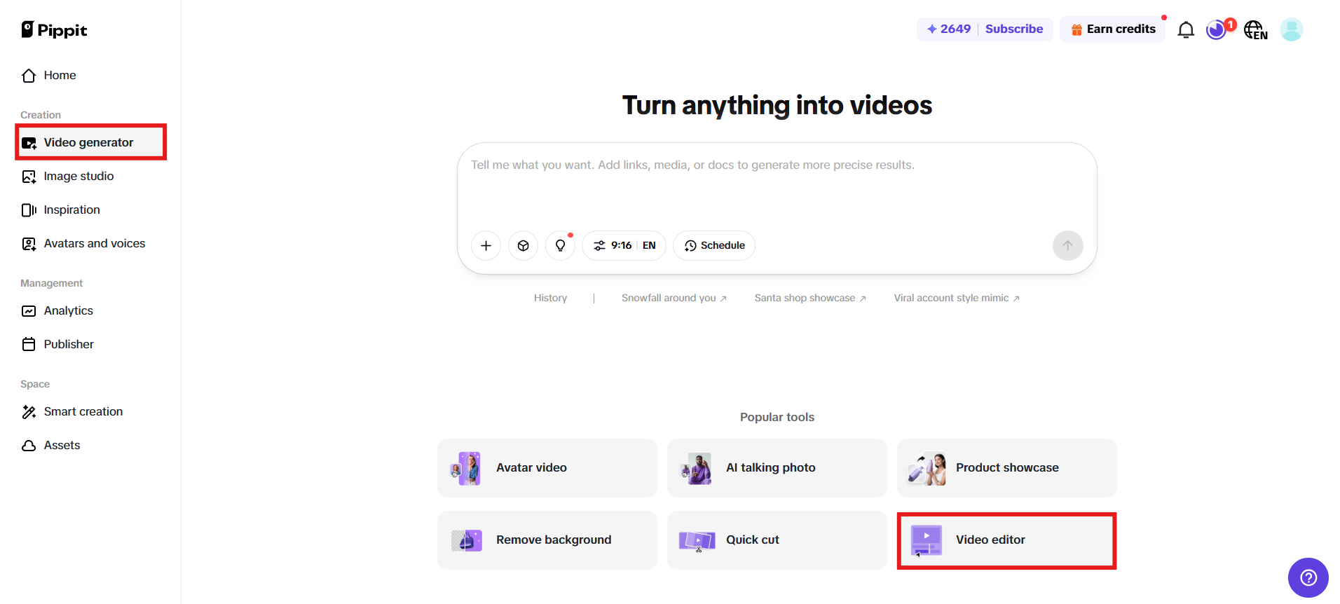 Pumunta sa Video editor