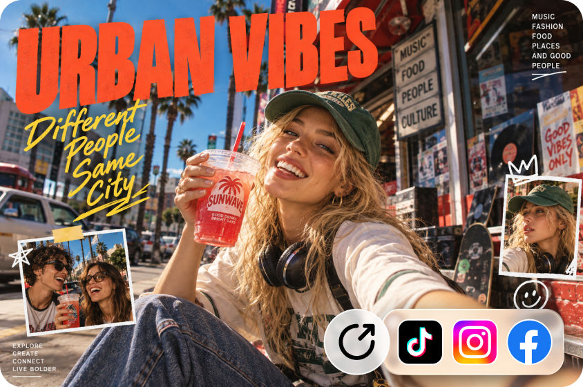 Social media posts with on-image text