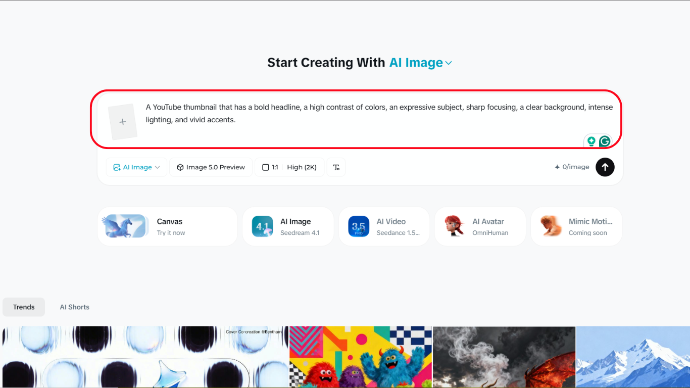 Select a base image for your thumbnail design