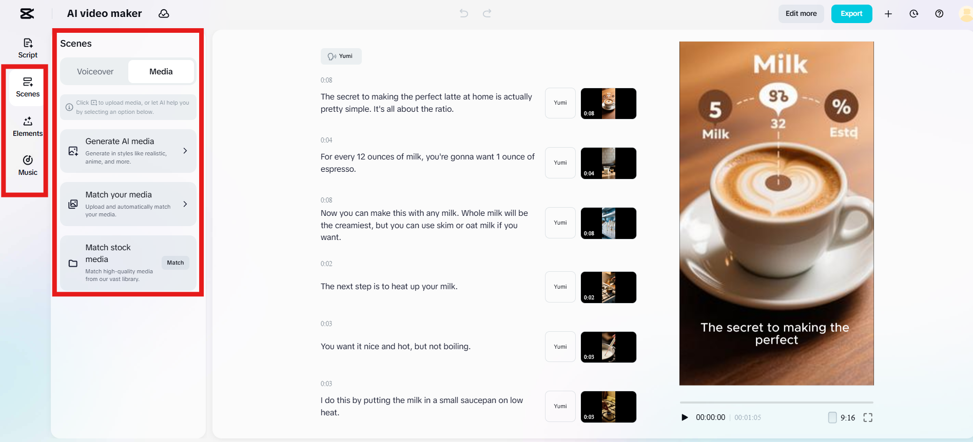 Generate relevant AI media