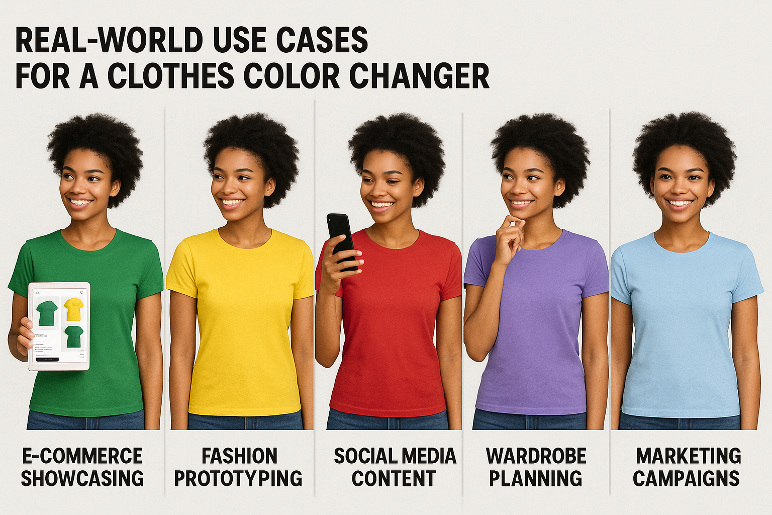 Use cases of a clothes color changer