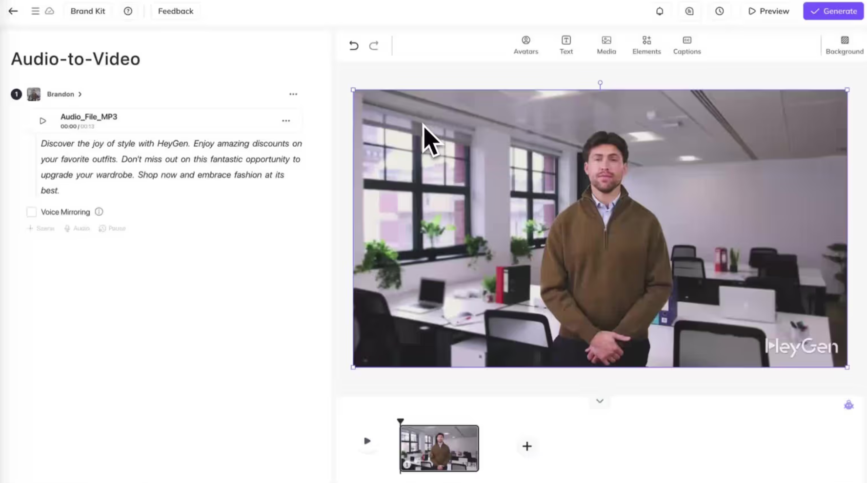 Heygen audio to video