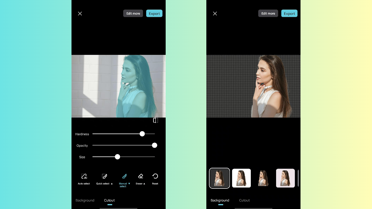CapCut App's image background remover