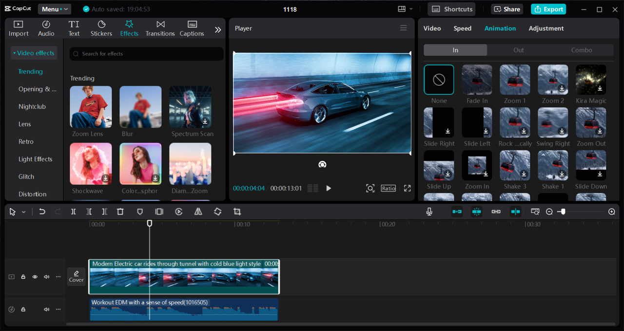 Interface of the CapCut desktop video editor - an easy way to edit screen recordings on PC