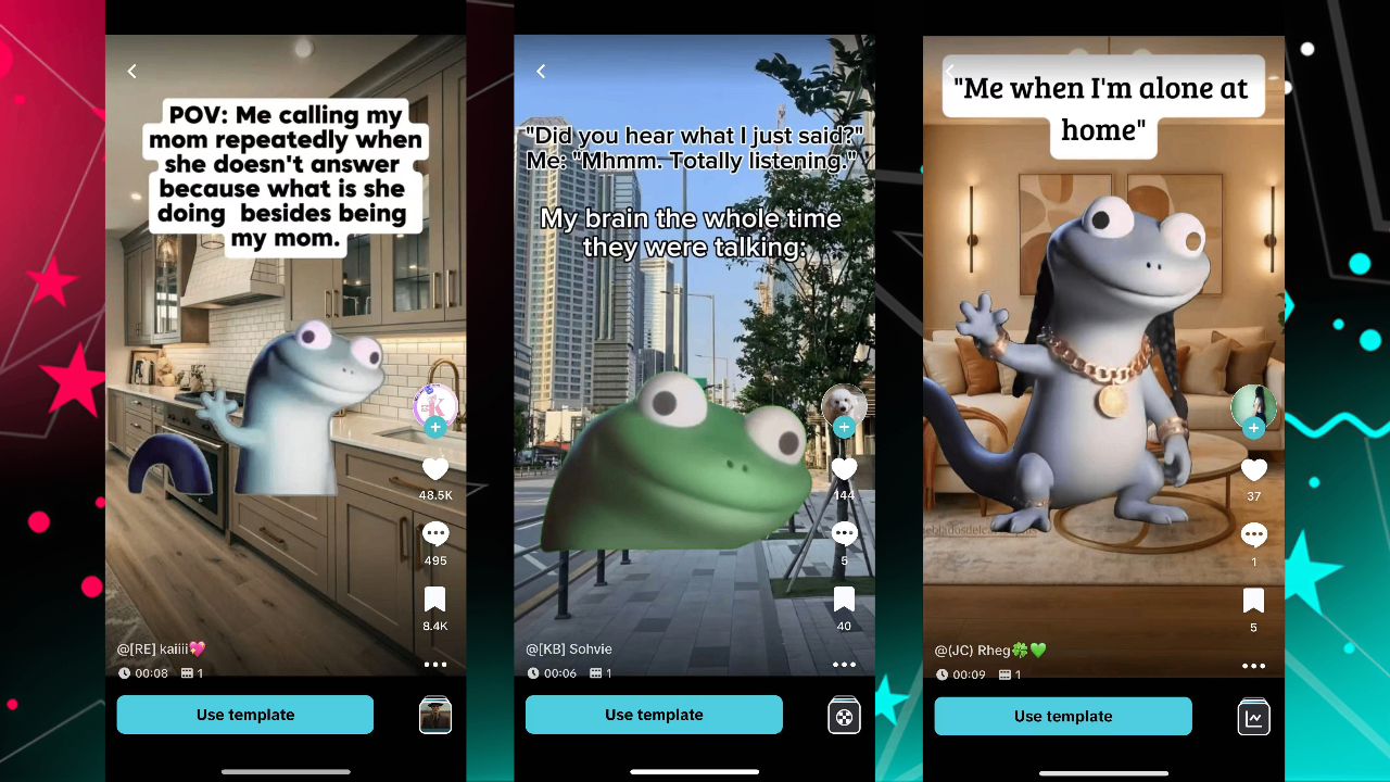 「蜥蜴迷因按鈕」混亂模板