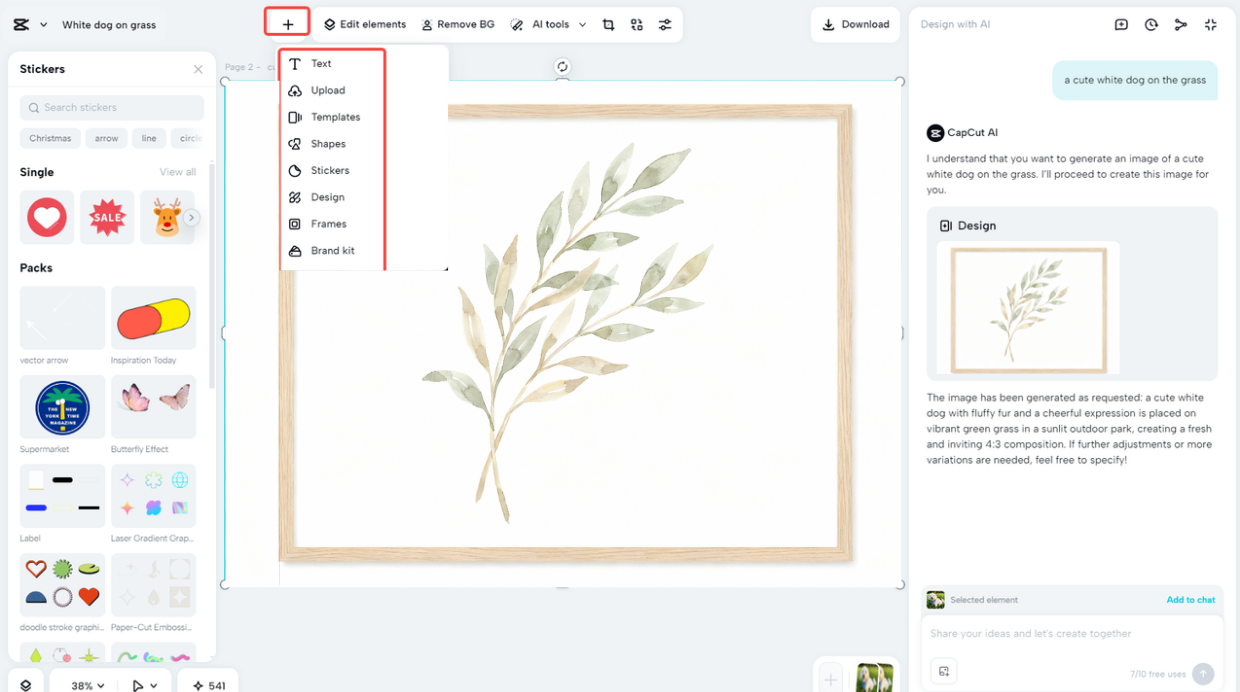 Edit the photo with visual elements