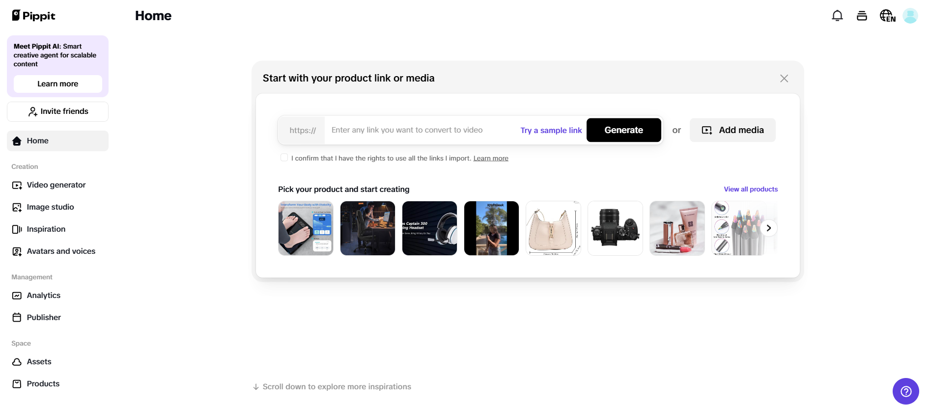 One-click content generation