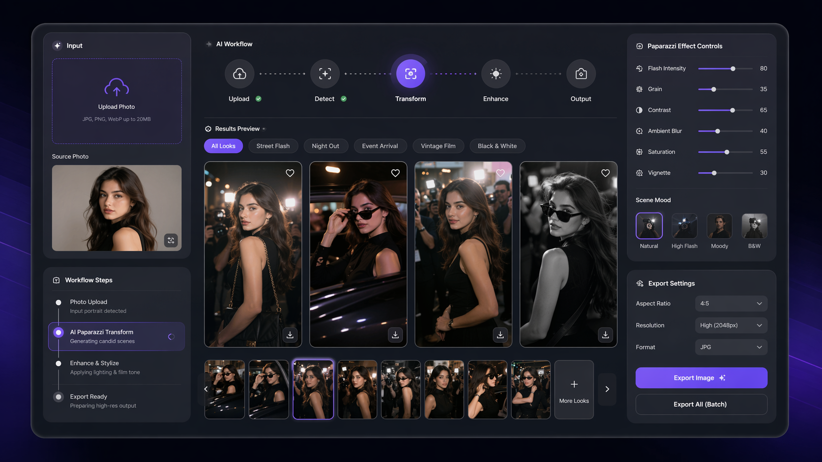 Workflow for creating AI Paparazzi Photo Trend visuals
