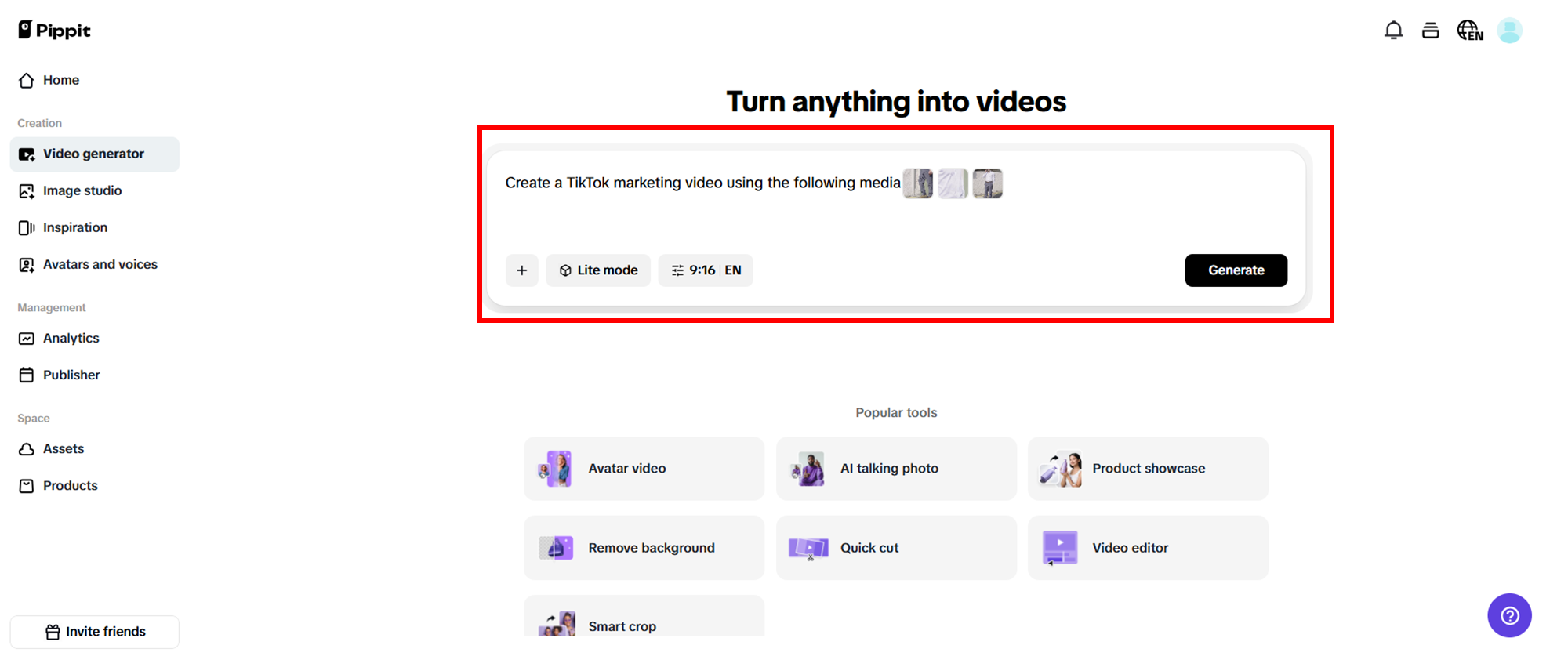 Start with prompts and images
