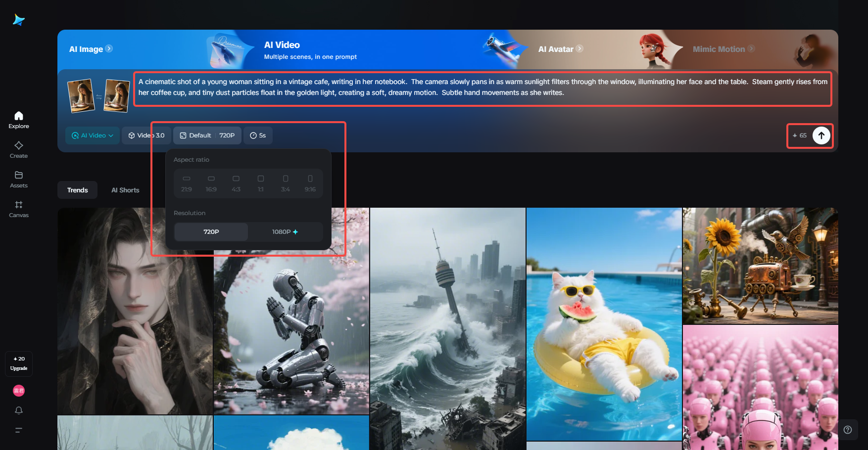 Create a video from the generated image