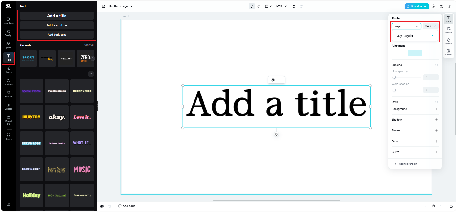 Add text in CapCut Web canvas