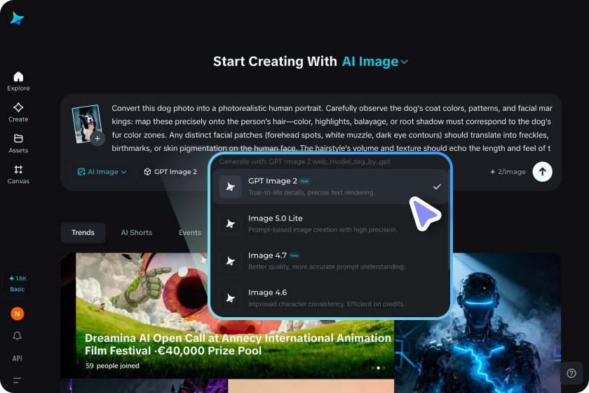Set your model and adjust settings