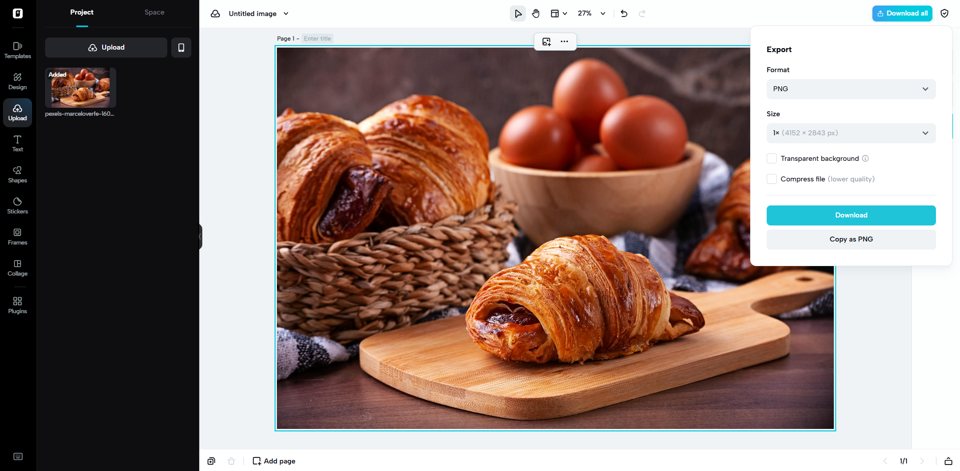 Exportar em alta qualidade