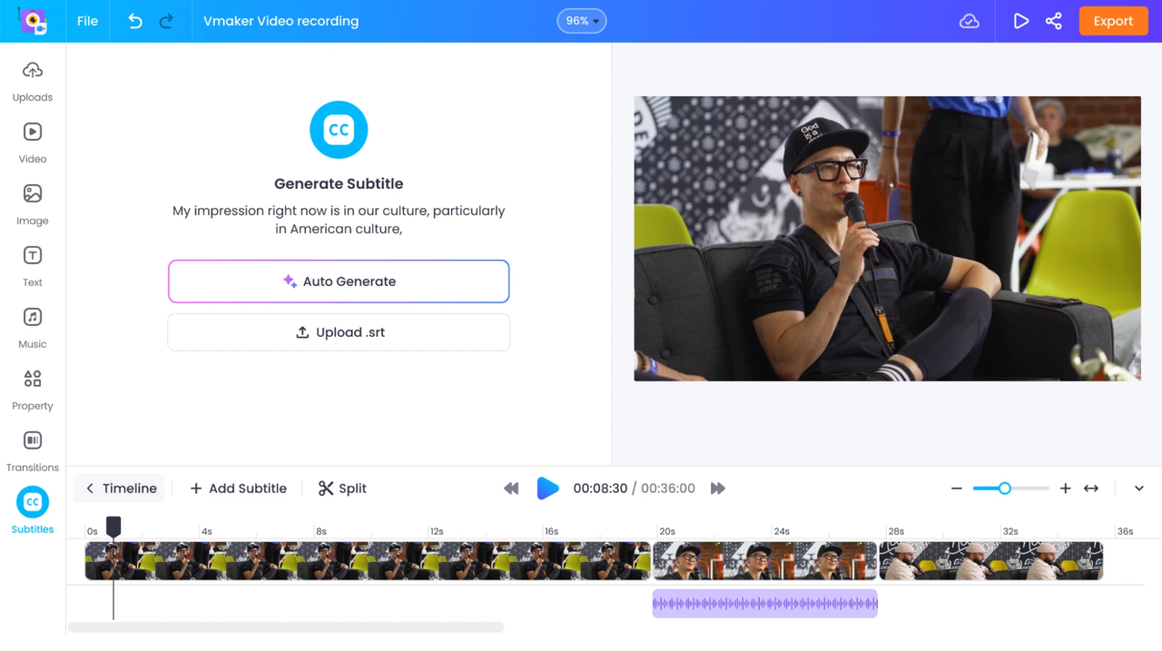 Vmaker AI video editing