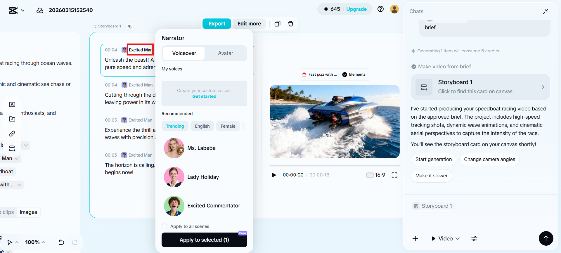 Use AI video generator