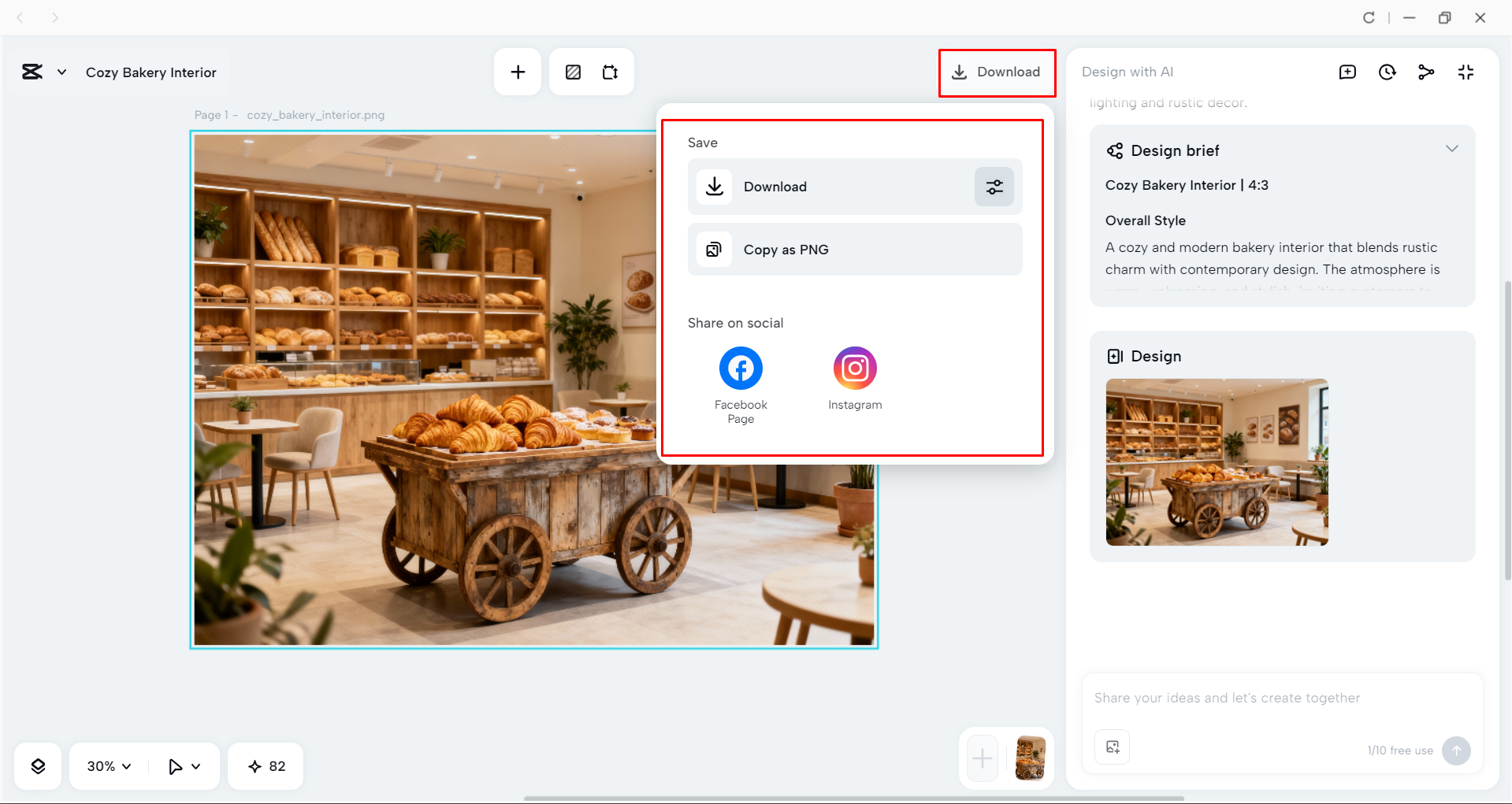 Exporting the design from the CapCut desktop video editor
