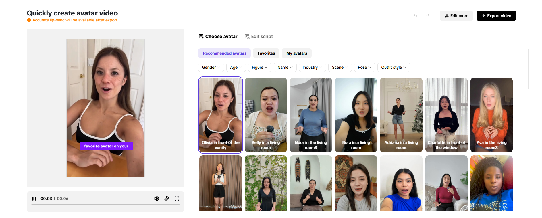 Create a human-like avatar
