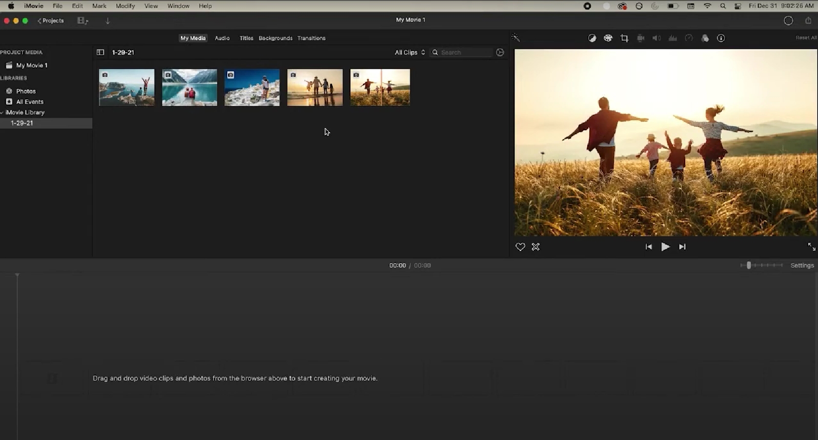 Import media to iMovie