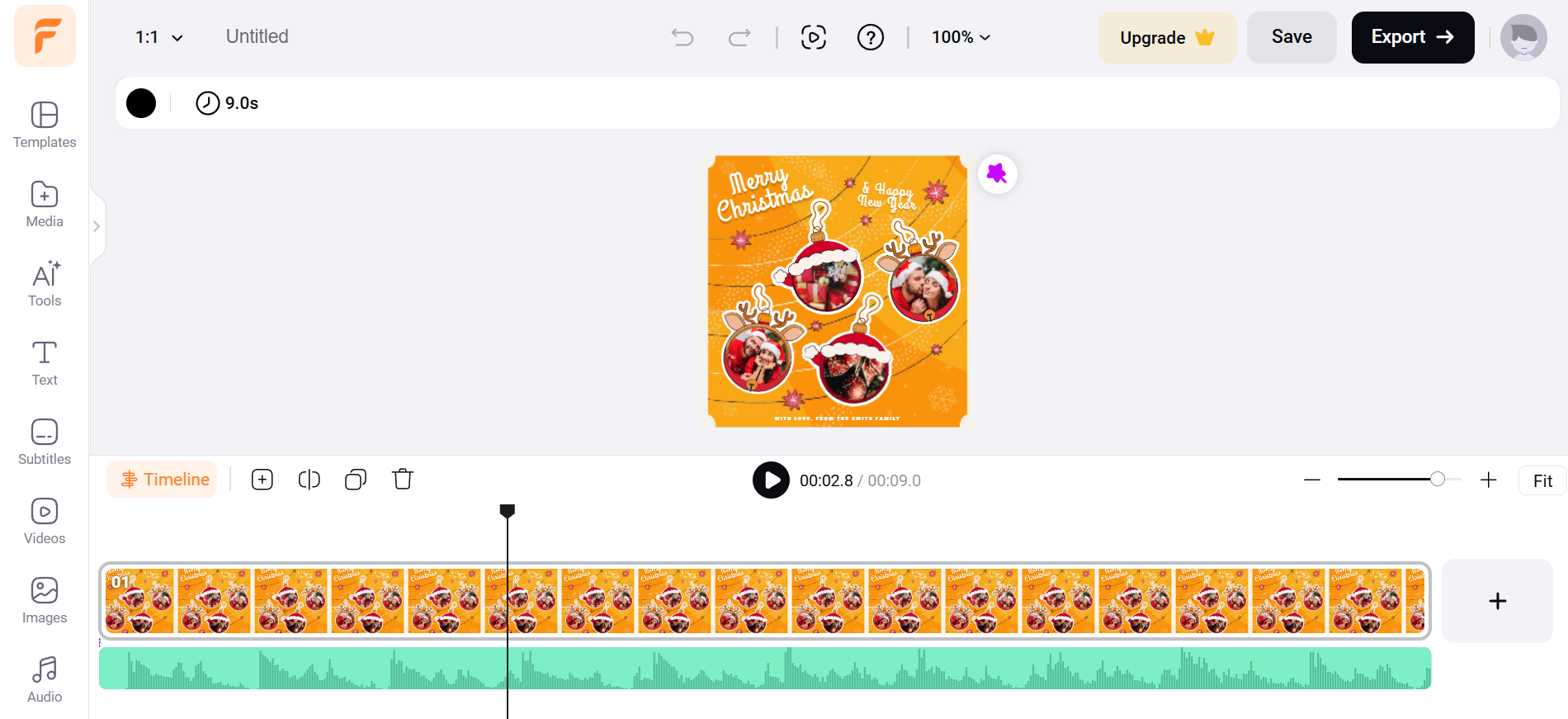 Vánoční tvůrce GIFů od FlexClip