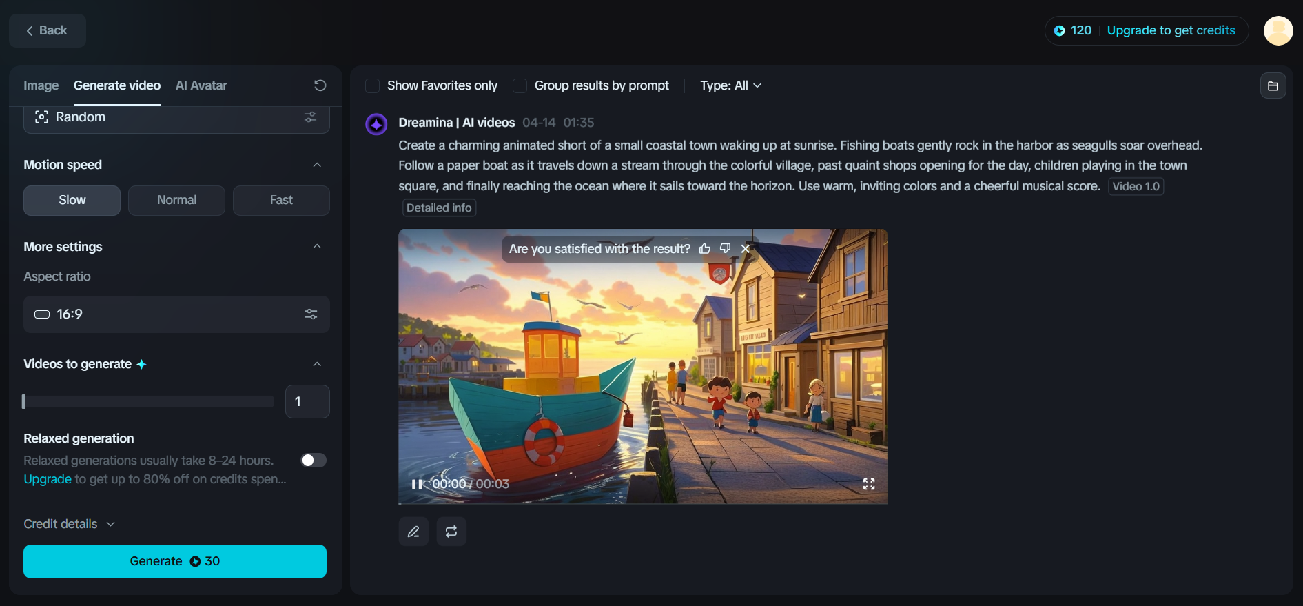 Generator text-video
