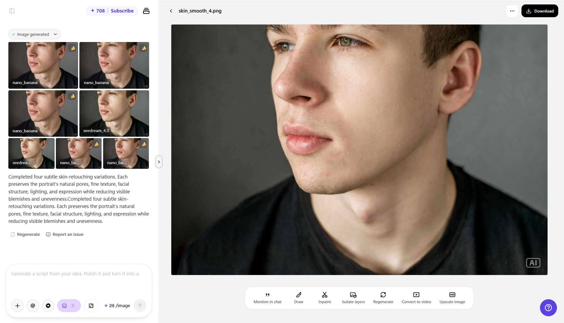 Generate the blended image automatically