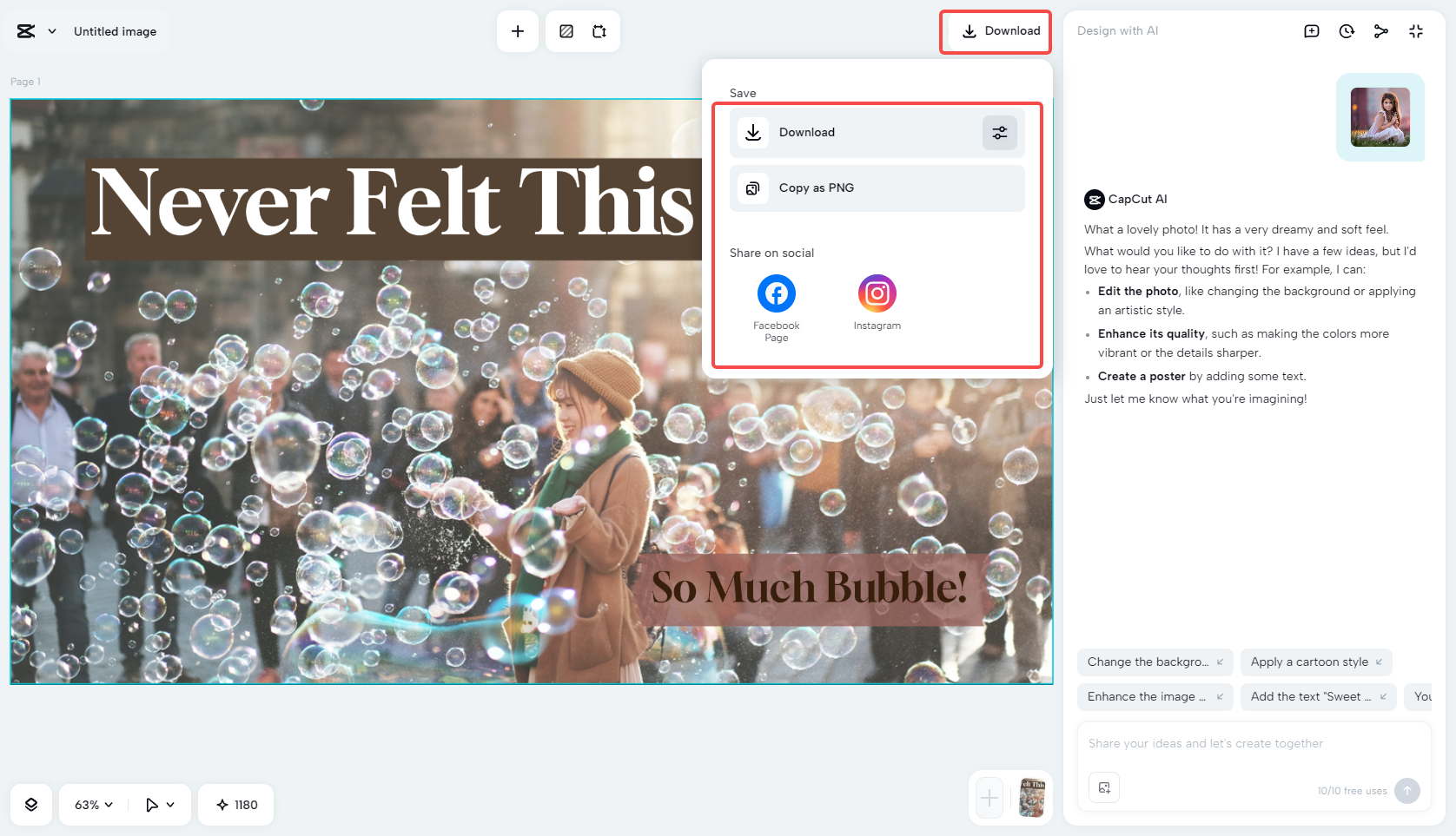 Export the thumbnail design