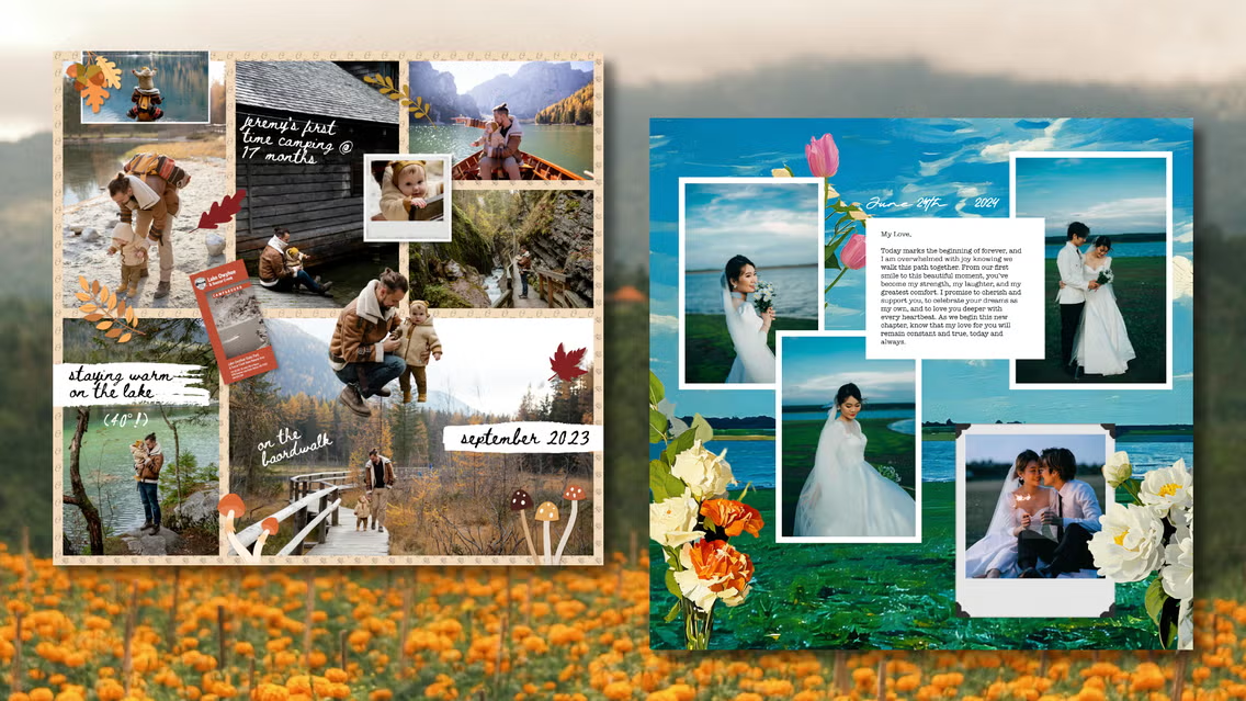 Scrapbook-style collages