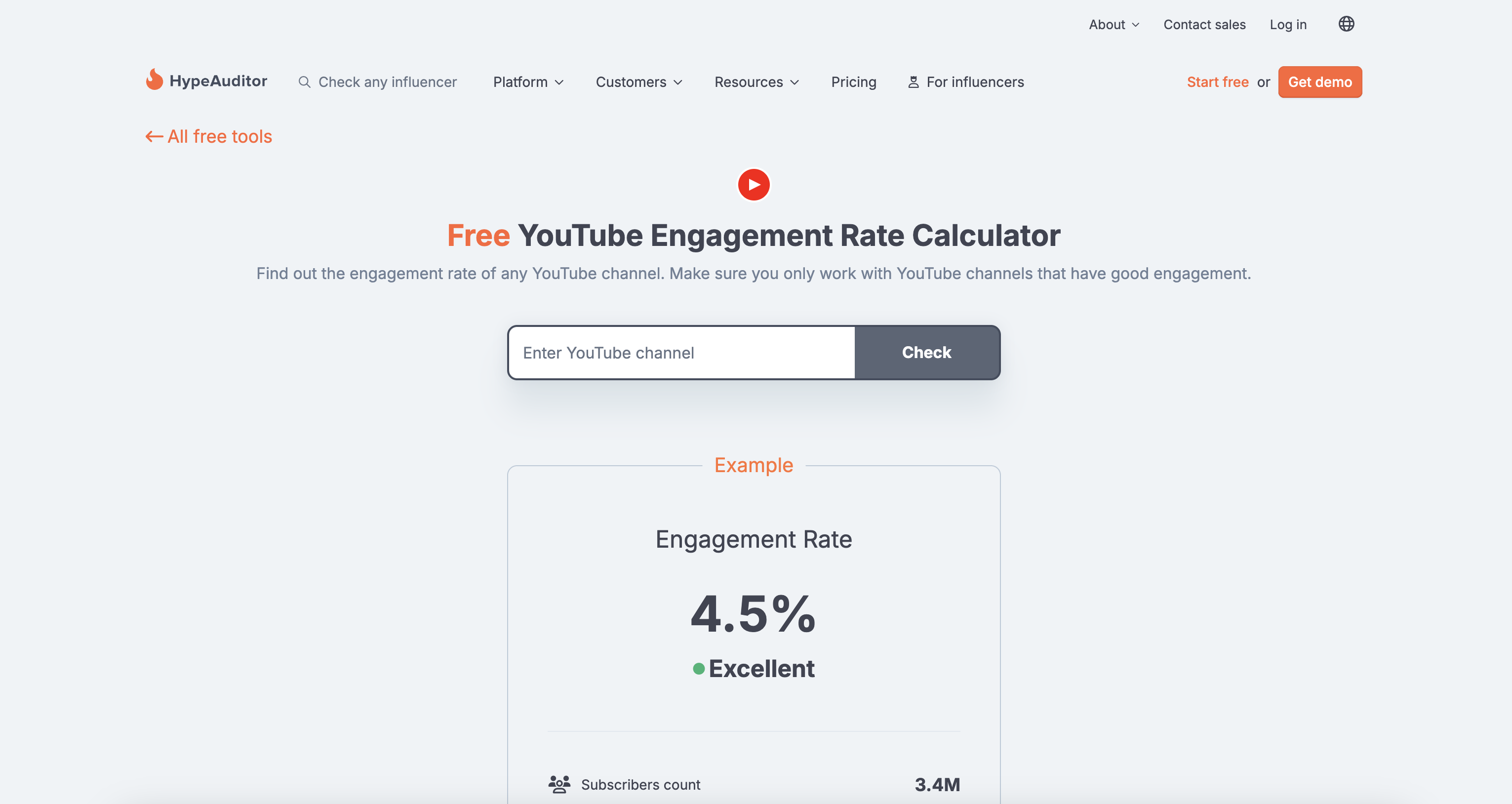 HypeAuditor YouTube 동영상 참여율 계산기