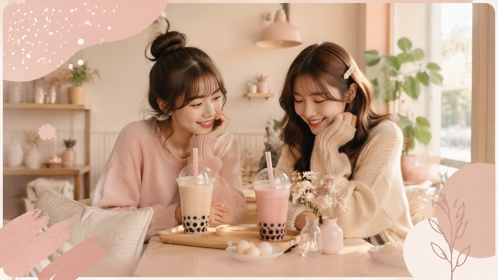 Dreamina Bubble Tea Filter promptes Beispiel 6: Cozy Cafe Friends