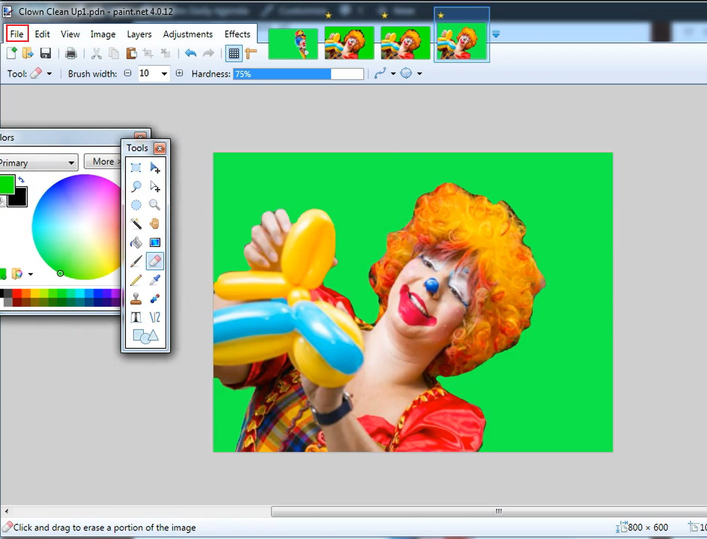 how to remove a background in paint