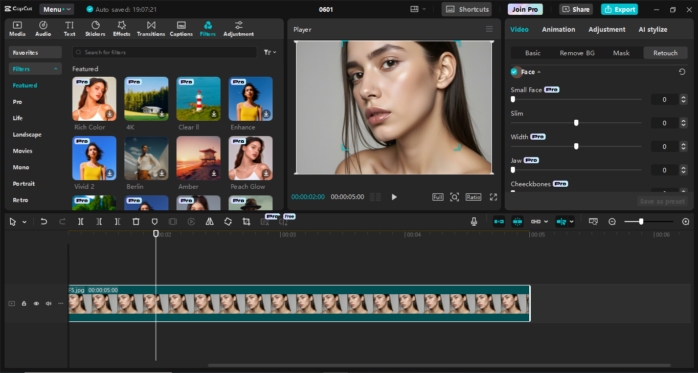 Bearbeitungsoberfläche des CapCut Desktop-Video-Editors